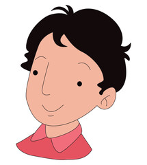 Boy face with bright happy eyes