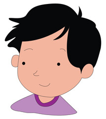 Sad boy face on white background