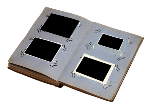 Open Photo Album with Blank Frames