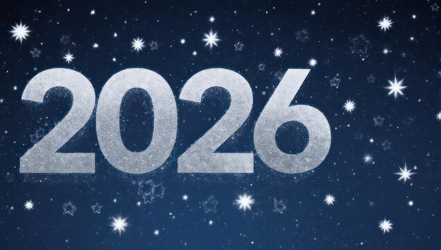 2026 New Years Eve Celebration with Sparkling Snowflakes.