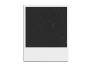 Blank white Polaroid photo frame with adhesive tape on top and bottom, isolated transparent PNG for creative collage, scrapbook, or photo mockup design.