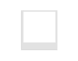 Isolated blank white polaroid photo frame with tape PNG overlay background