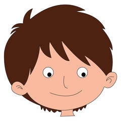 Boy face isolated on white background