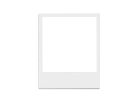 Blank white Polaroid photo frame with adhesive tape on top and bottom, isolated transparent PNG for creative collage, scrapbook, or photo mockup design.