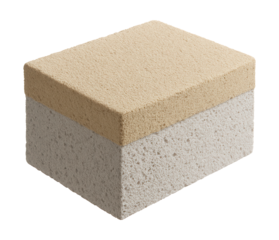 Insulating thermal plaster with aerated concrete for prefabricated structures.