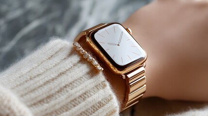 close up of a golden watch