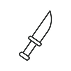 Murderer icon in line design. murderer, homicide, weapon, knife, assault, violent crime, suspect profile, forensic on white background vector. Murderer editable stroke icon - AI generated