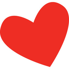 A Single Bright Red Heart Shape Isolated on a Transparent Background Symbolizing Love and Affection