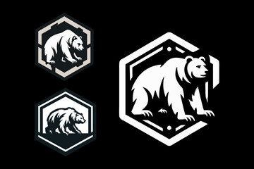 This is a vector illustration of a bear crawling, suitable for logo designs for outdoor equipment, climbing, camping, clothing, jackets, warehouses, expeditions, couriers, stickers, banners.