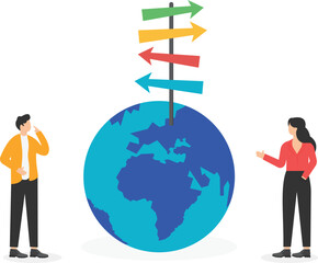 Business decisions or choices, Finding the right direction, Business opportunities or paths to success,

