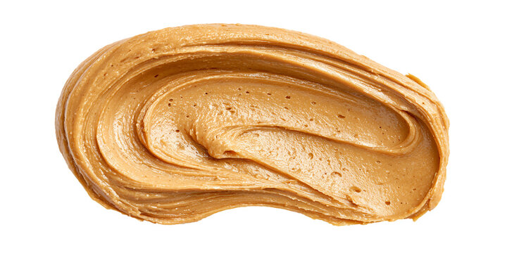 Creamy Peanut Butter Swirl on Transparent Background Close Up, PNG