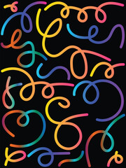 Abstract vibrant colorful gradient wavy lines flowing fun pattern