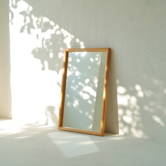 Minimalist Mirror with Dappled Sunlight Shadows
