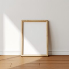 Minimalist Wooden Frame Mockup with Natural Light