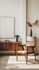 Modern Interior with Mid-Century Furniture and Natural Light