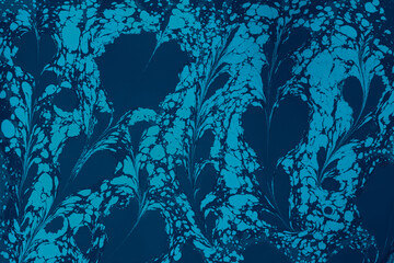 Abstract marble floral pattern texture. Traditional art of Ebru marbling