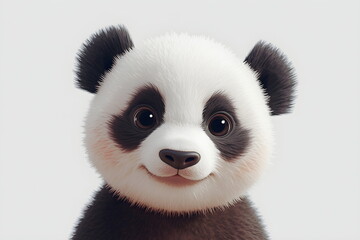 Naklejka premium Cute 3D render portrait of a smiling baby panda