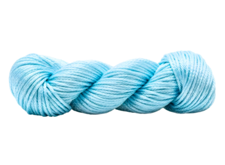 Soft blue yarn skein isolated on transparent background