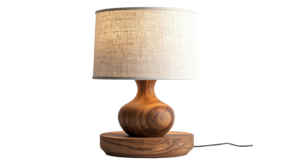 A stylish lamp on a white background, ideal for home or office use, providing functional lighting and aesthetic appeal.