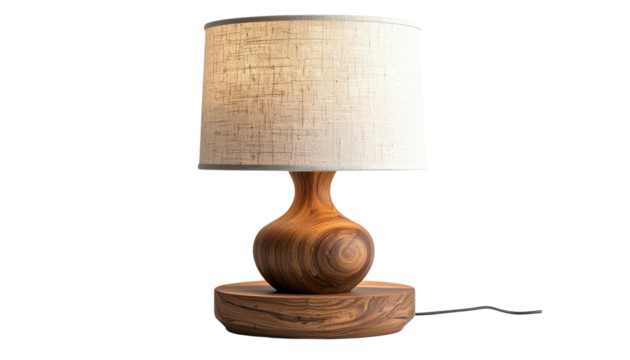 A stylish lamp on a white background, ideal for home or office use, providing functional lighting and aesthetic appeal.