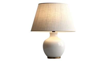 A stylish lamp on a white background, ideal for home or office use, providing functional lighting and aesthetic appeal.