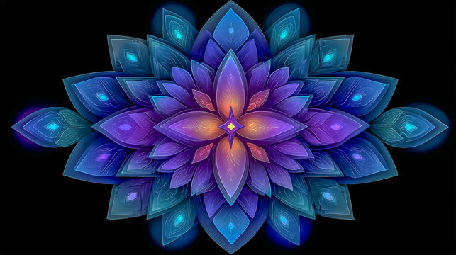 Vibrant Abstract Mandala Design with Intricate Pattern and Dynam