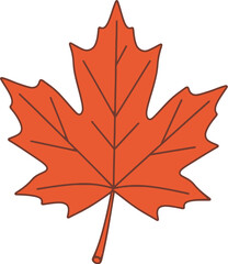 Single red maple leaf for autumn designs