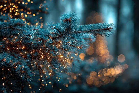 Christmas Tree Ornament Glows Brightly on a Festive City Street During the Holiday Season - Powered by Adobe