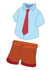 School uniform isolated on white background