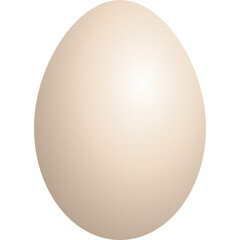 A single pale brown egg with a smooth ovoid shape and subtle shading against a transparent background ideal for culinary and creative projects