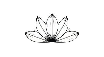 Fototapeta premium Elegant hand-drawn lotus flower illustration symbolizing peace and purity