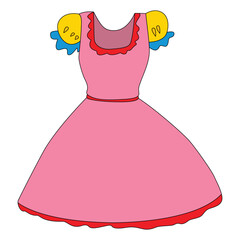 Girl dress isolated on white background