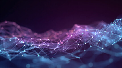 Abstract network of interconnected nodes with light effect, representing connectivity and data flow