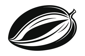 pistachio nut black and white silhouette on white background