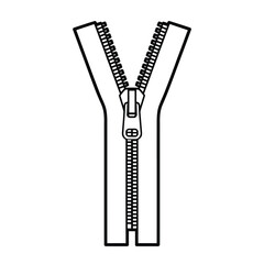 Open zipper fastener with slider isolated on white background