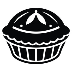 pie icon black and white silhouette on white background
