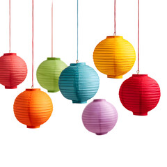 Vibrant Paper Lanterns Displayed Festive Celebration
