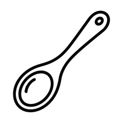 Simple line drawing of a wooden spoon on a white background