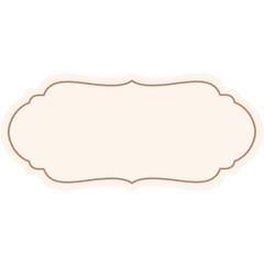 Elegant Cream Label Frame with Brown Outline – Blank Decorative Tag Template