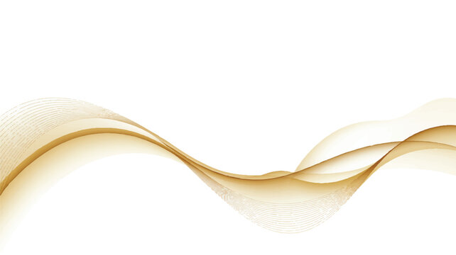 Abstract golden wave design on white background, suitable for a dynamic and elegant design aesthetic