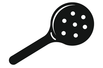 pickleball paddle with ball black and white silhouette