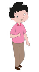 Cute Boy Smiling Brightly in Pink Shirt