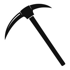 pickaxe black and white silhouette on white background