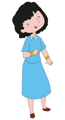 Smiling Lady in Bright Blue Dress