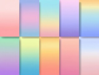 Abstract Holographic Gradient Backgrounds Collection Trendy Modern Pastel Color Combinations for Design Presentation Digital Art and Creative Projects Aesthetic Smooth Blurry Textures Set
