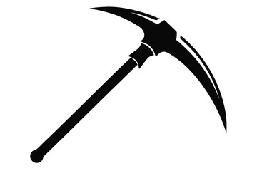 pickaxe black and white silhouette on white background