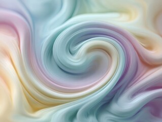 Abstract Swirl of Soft Pastel Hues Gentle Flowing Dreamy Texture Delicate Liquid Art Blended Colors Smooth Fluid Motion