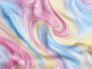 Vibrant Swirling Fabric Pastel Colors Draped Textile Material Dynamic Abstract Pattern Smooth Waves Aesthetic Background Soft Cloth Texture