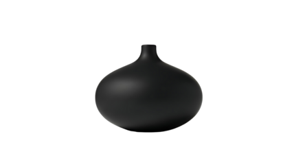 Transparent png of a matte vessel with a narrow neck sits in the center of the frame against a neutral setting –real image , without background –isolated on transparent background.