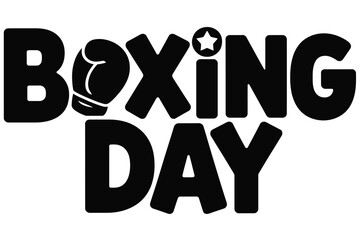 The words "Boxing Day" are displayed in bold, black letters with a boxing glove icon replacing the letter "O".
